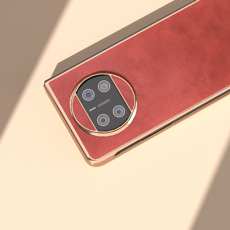 For Huawei Mate X3 Electroplating Two-color Calf Texture PU Phone Case