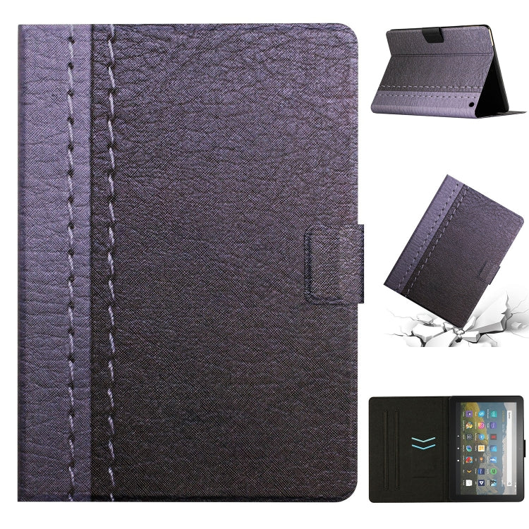 For Amazon Kindle Fire Max 11 Solid Color Stitching Smart Leather Tablet Case