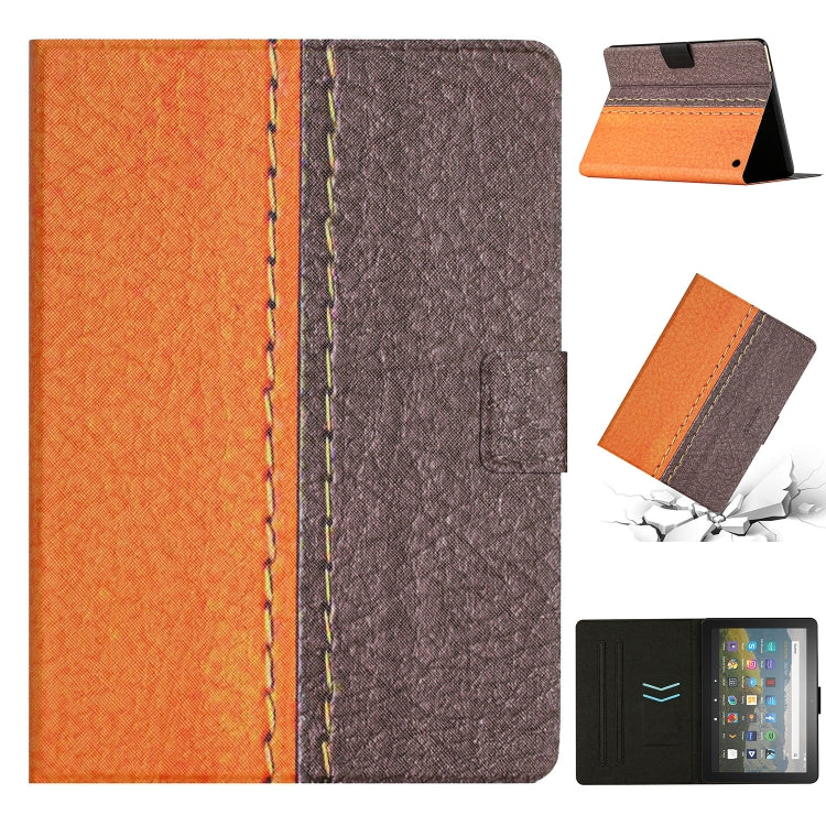 For Amazon Kindle Fire Max 11 Solid Color Stitching Smart Leather Tablet Case