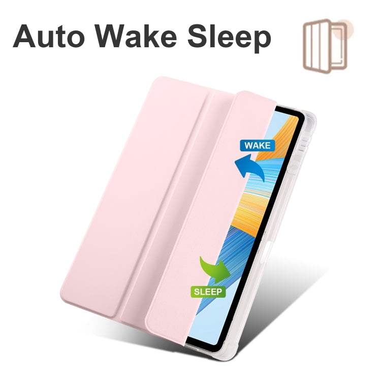 For Honor Pad V8 Pro 3-folding Transparent TPU Smart Leather Tablet Case