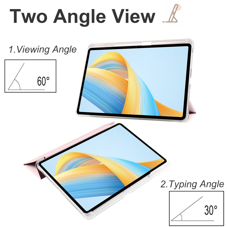 For Honor Pad V8 Pro 3-folding Transparent TPU Smart Leather Tablet Case