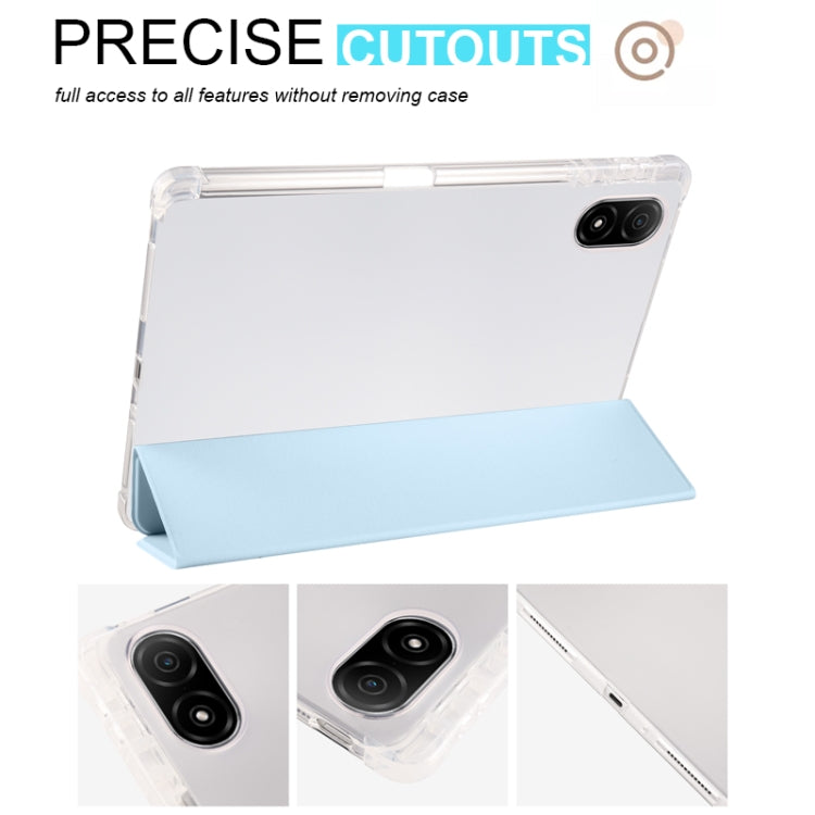 For Honor Pad V8 Pro 3-folding Transparent TPU Smart Leather Tablet Case