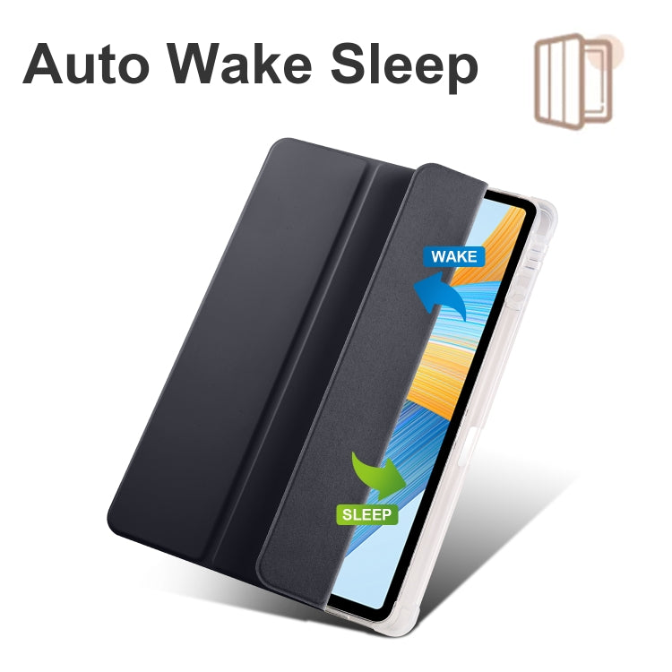 For Honor Pad V8 Pro 3-folding Transparent TPU Smart Leather Tablet Case
