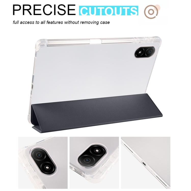 For Honor Pad V8 Pro 3-folding Transparent TPU Smart Leather Tablet Case