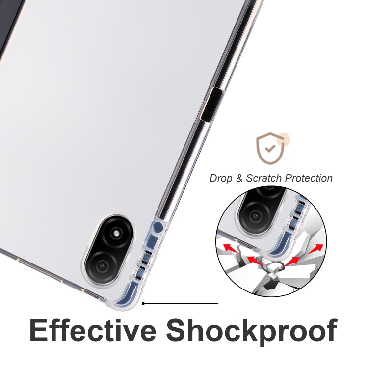 For Honor Pad V8 Pro 3-folding Transparent TPU Smart Leather Tablet Case