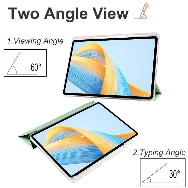 For Honor Pad V8 Pro 3-folding Transparent TPU Smart Leather Tablet Case