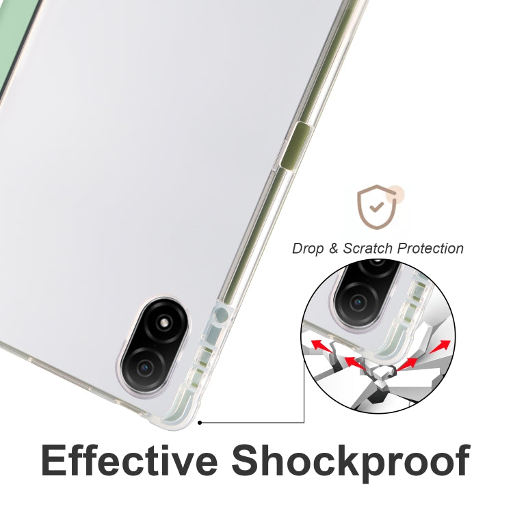 For Honor Pad V8 Pro 3-folding Transparent TPU Smart Leather Tablet Case