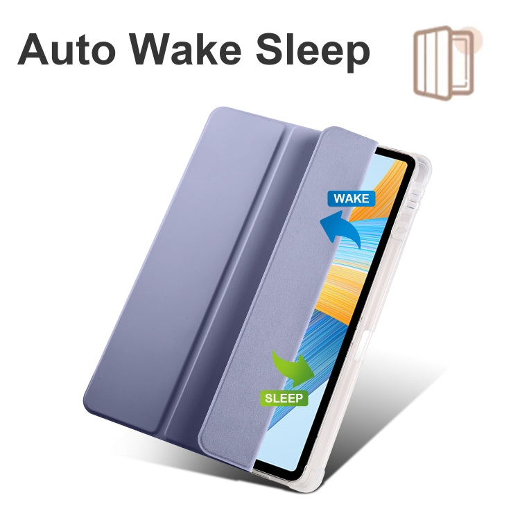 For Honor Pad V8 Pro 3-folding Transparent TPU Smart Leather Tablet Case