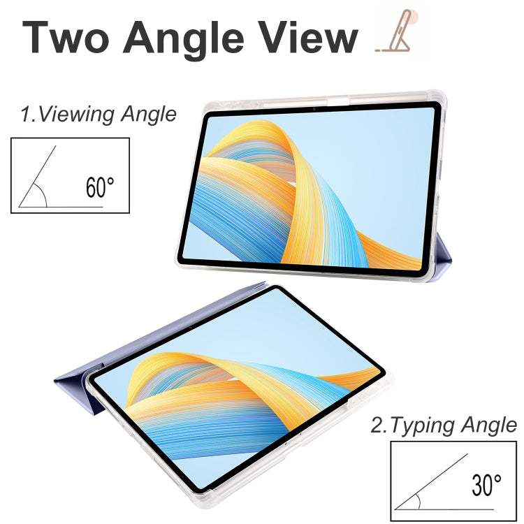 For Honor Pad V8 Pro 3-folding Transparent TPU Smart Leather Tablet Case