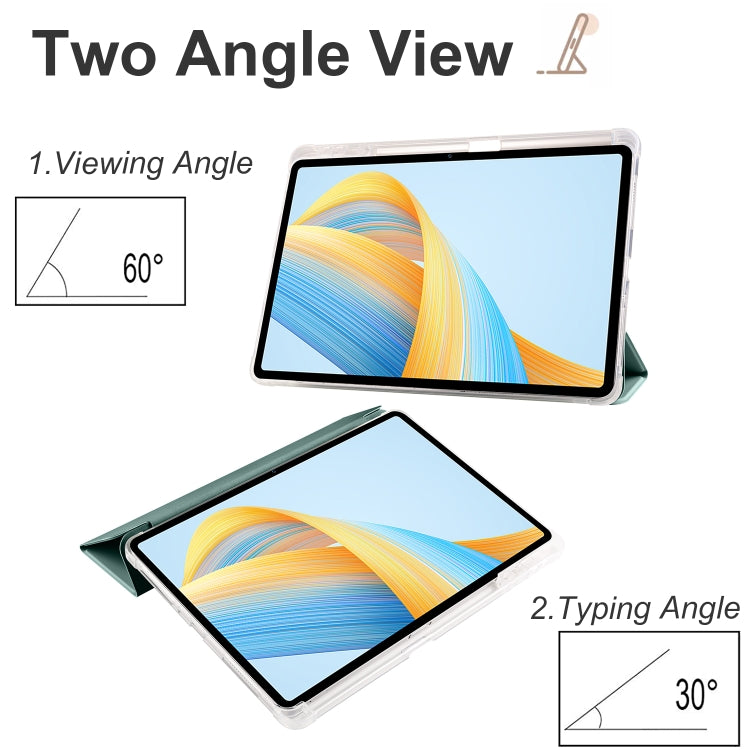 For Honor Pad V8 Pro 3-folding Transparent TPU Smart Leather Tablet Case