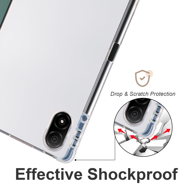 For Honor Pad V8 Pro 3-folding Transparent TPU Smart Leather Tablet Case