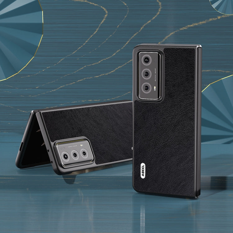 For Honor Magic V2 Dual Color Lichi Texture PU Phone Case