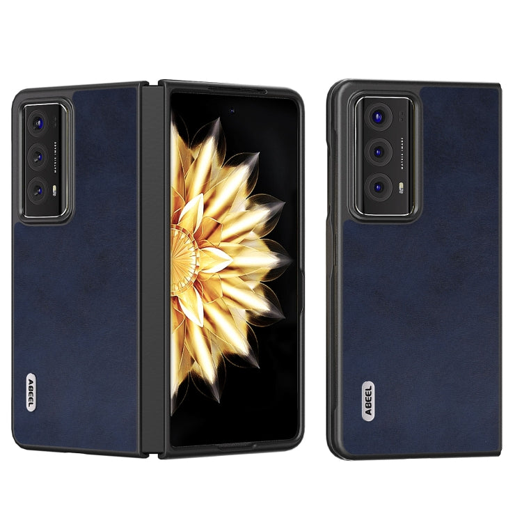 For Honor Magic V2 Two-color Calf Texture PU Phone Case