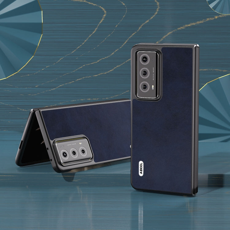 For Honor Magic V2 Two-color Calf Texture PU Phone Case