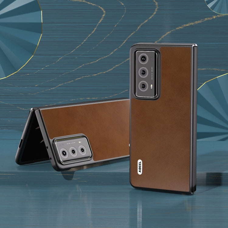 For Honor Magic V2 Two-color Calf Texture PU Phone Case