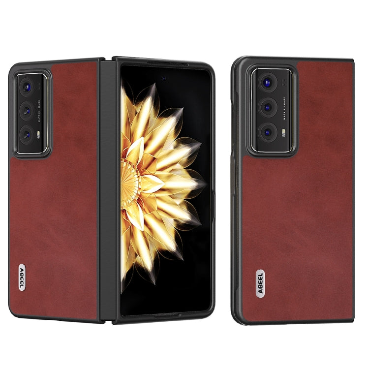For Honor Magic V2 Two-color Calf Texture PU Phone Case