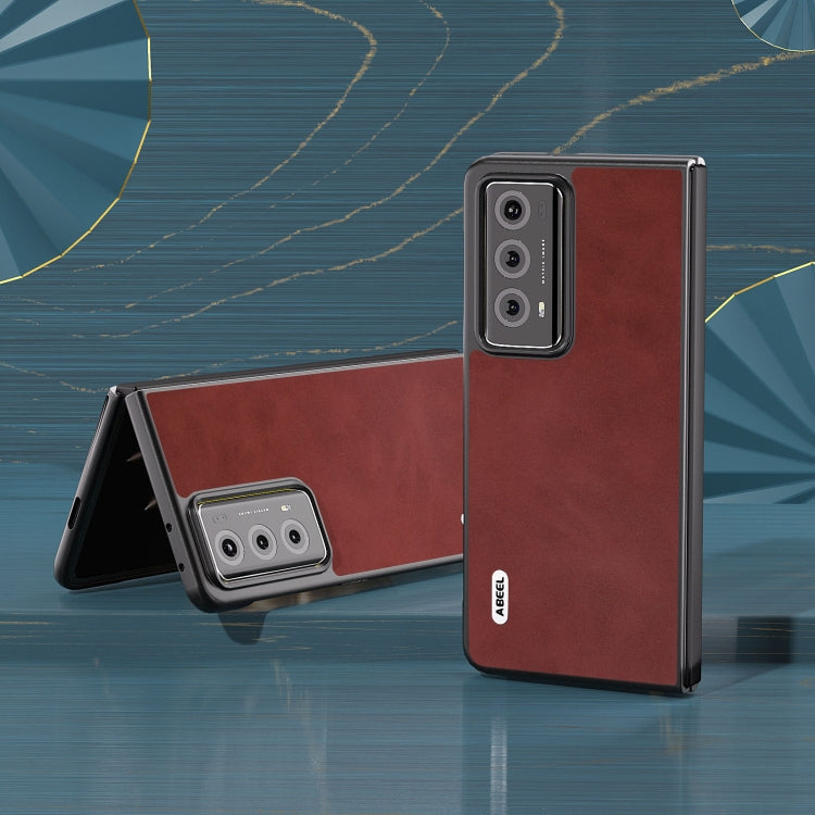 For Honor Magic V2 Two-color Calf Texture PU Phone Case