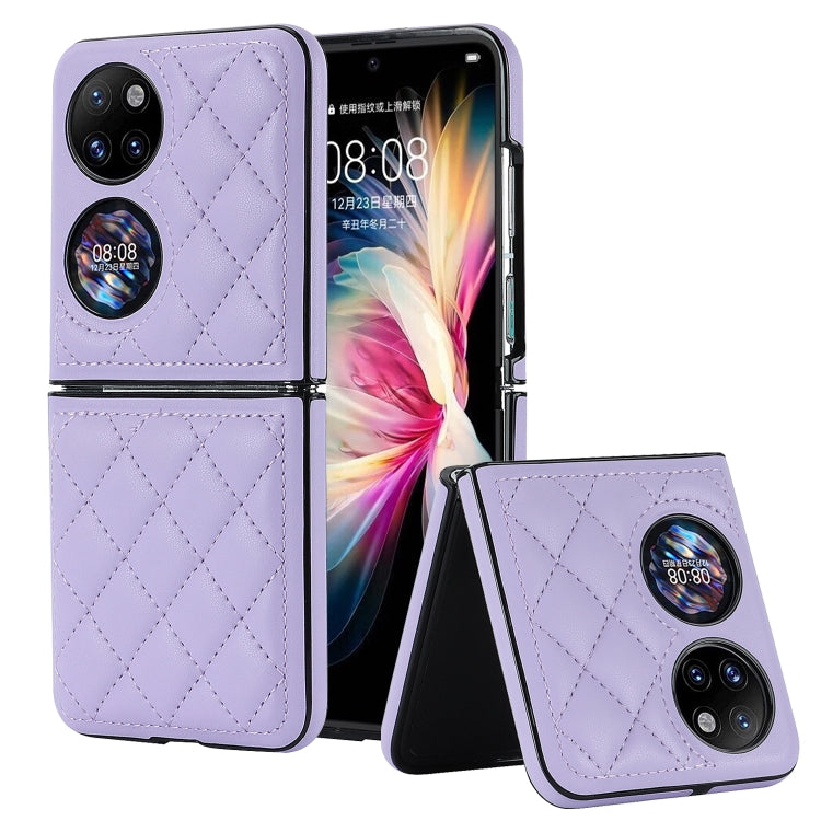 For Huawei P50 Pocket Rhombic Microfiber Folding Phone Case