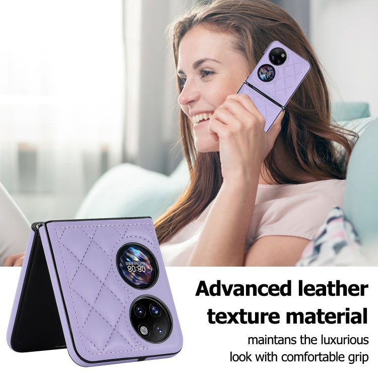 For Huawei P50 Pocket Rhombic Microfiber Folding Phone Case