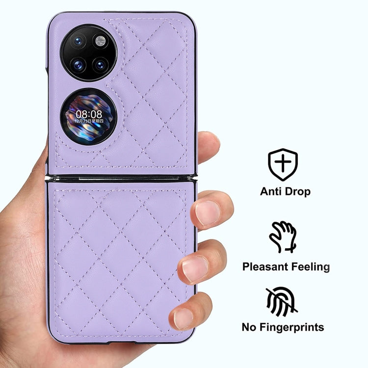 For Huawei P50 Pocket Rhombic Microfiber Folding Phone Case