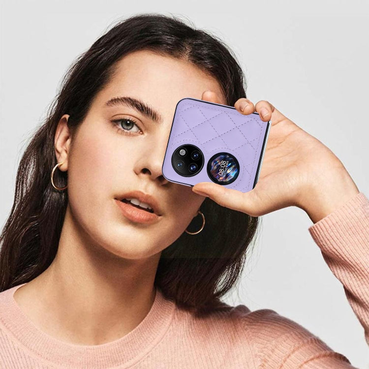 For Huawei P50 Pocket Rhombic Microfiber Folding Phone Case