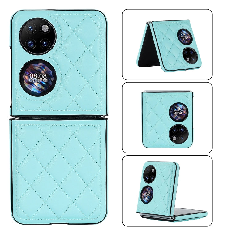 For Huawei P50 Pocket Rhombic Microfiber Folding Phone Case