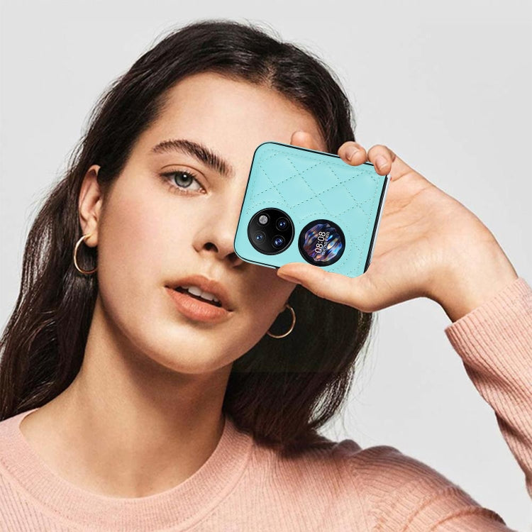 For Huawei P50 Pocket Rhombic Microfiber Folding Phone Case