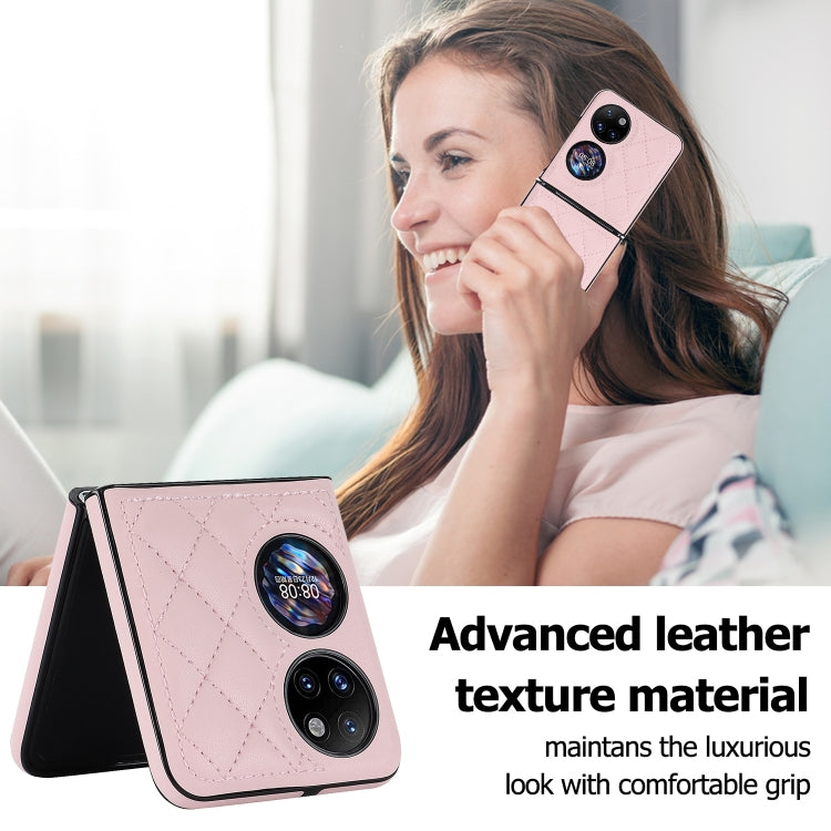 For Huawei P50 Pocket Rhombic Microfiber Folding Phone Case