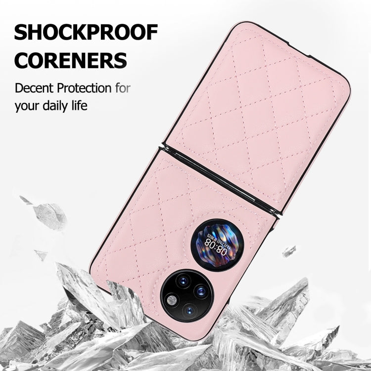 For Huawei P50 Pocket Rhombic Microfiber Folding Phone Case