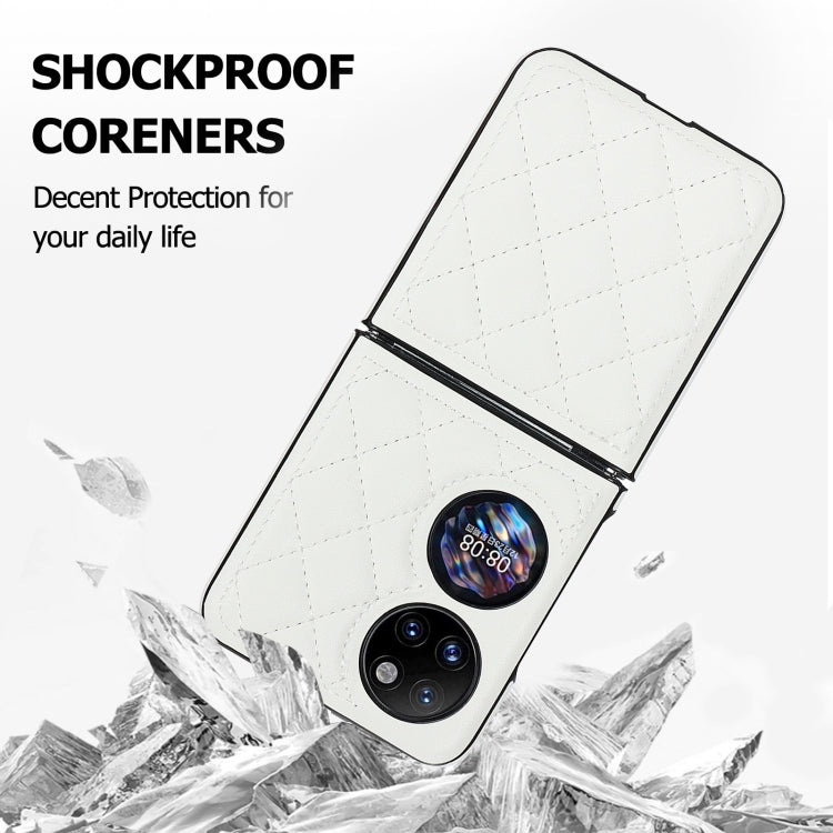 For Huawei P50 Pocket Rhombic Microfiber Folding Phone Case