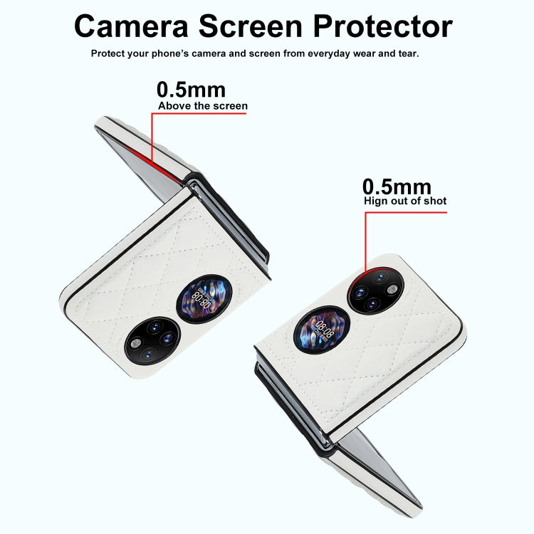 For Huawei P50 Pocket Rhombic Microfiber Folding Phone Case