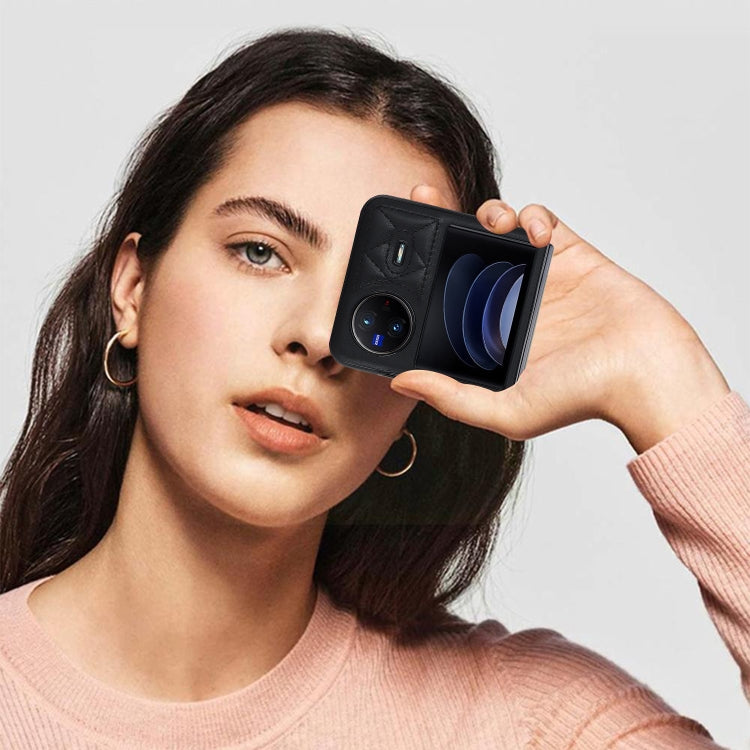 For vivo X Flip Rhombic Microfiber Folding Phone Case