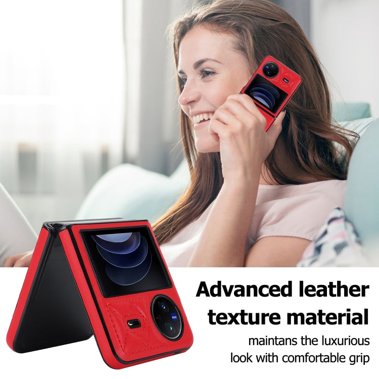 For vivo X Flip Rhombic Microfiber Folding Phone Case