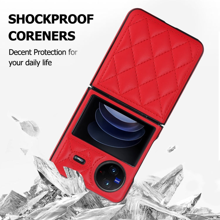 For vivo X Flip Rhombic Microfiber Folding Phone Case