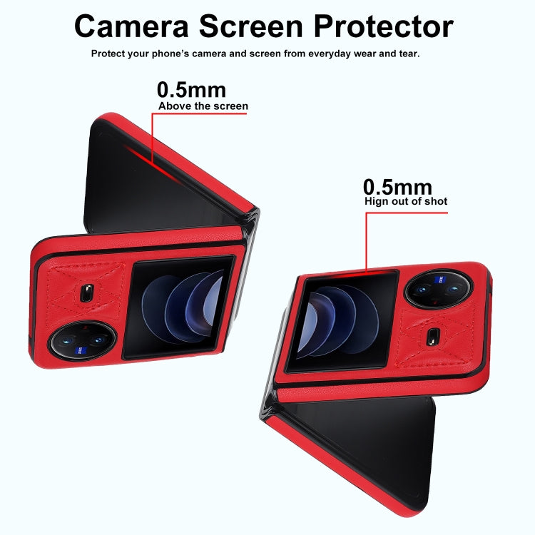 For vivo X Flip Rhombic Microfiber Folding Phone Case