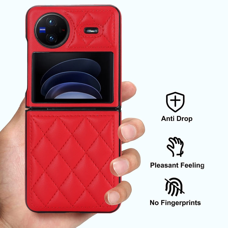 For vivo X Flip Rhombic Microfiber Folding Phone Case