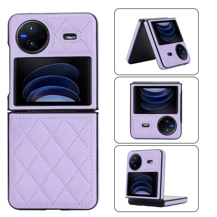 For vivo X Flip Rhombic Microfiber Folding Phone Case