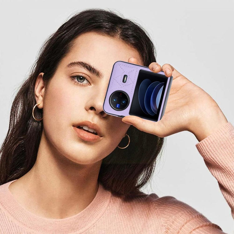 For vivo X Flip Rhombic Microfiber Folding Phone Case