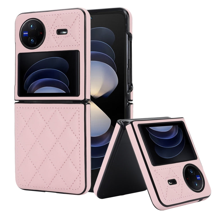 For vivo X Flip Rhombic Microfiber Folding Phone Case