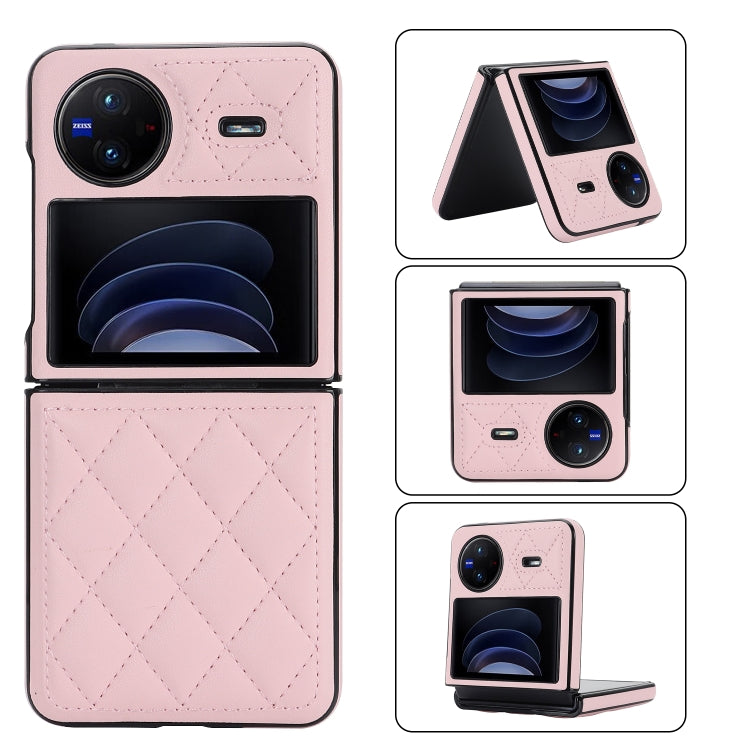 For vivo X Flip Rhombic Microfiber Folding Phone Case