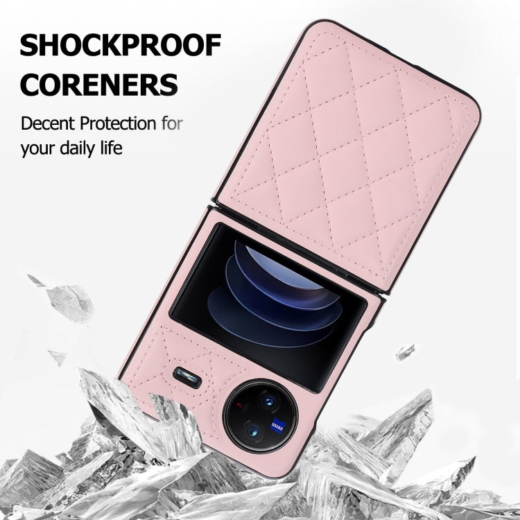For vivo X Flip Rhombic Microfiber Folding Phone Case