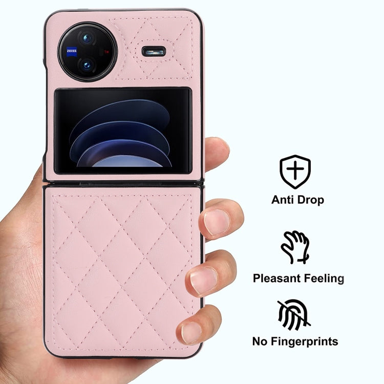For vivo X Flip Rhombic Microfiber Folding Phone Case
