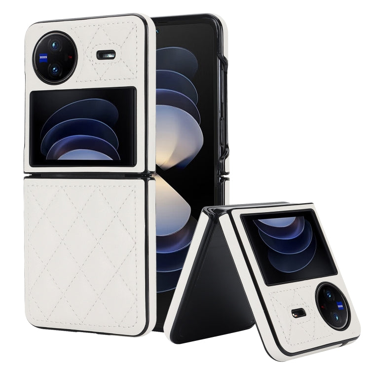 For vivo X Flip Rhombic Microfiber Folding Phone Case