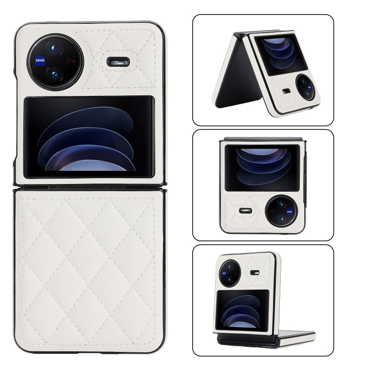 For vivo X Flip Rhombic Microfiber Folding Phone Case