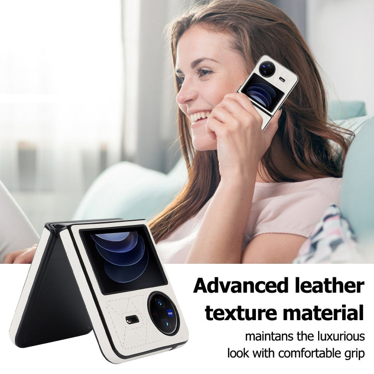 For vivo X Flip Rhombic Microfiber Folding Phone Case