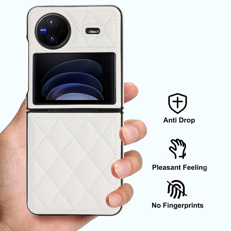 For vivo X Flip Rhombic Microfiber Folding Phone Case