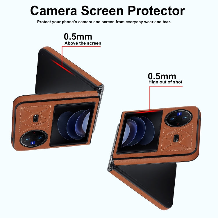 For vivo X Flip Rhombic Microfiber Folding Phone Case