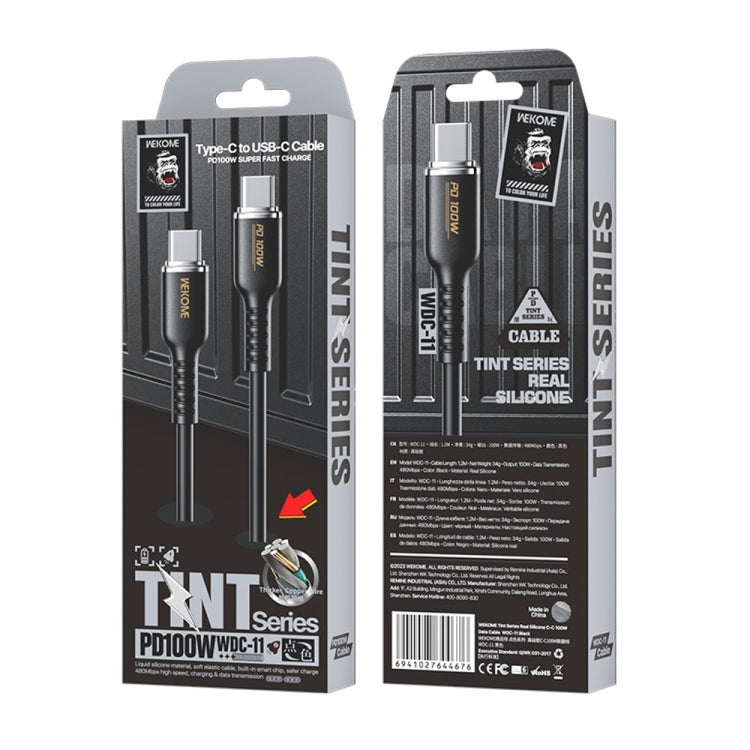 WK WDC-11 100W USB-C/Type-C to USB-C/Type-C Silicone Data Cable, Length: 1.2m