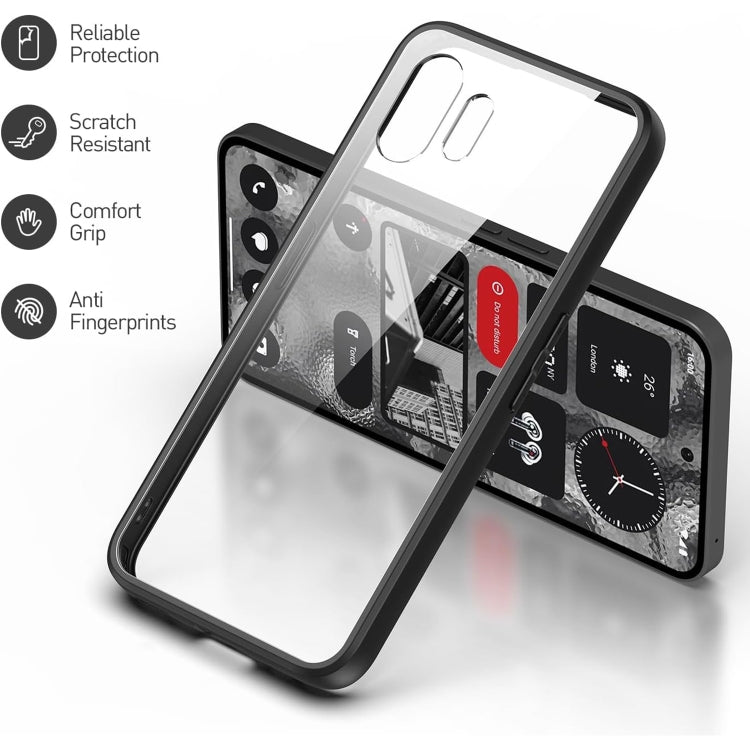 For Nothing Phone 2 Transparent Shockproof TPU Phone Case(Black)