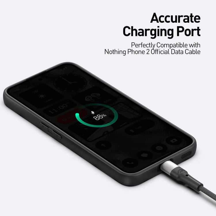 For Nothing Phone 2 Transparent Shockproof TPU Phone Case(Black)